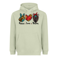 Matcha peace love bison Heavyweight Hoodie - RanaPortraitStore