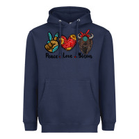 Navy peace love bison Heavyweight Hoodie - RanaPortraitStore