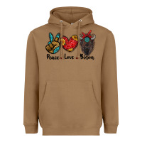 Toasted Coconut peace love bison Heavyweight Hoodie - RanaPortraitStore