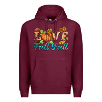 Burgundy love fall y'all Premium Hoodie - BarkalooDesign