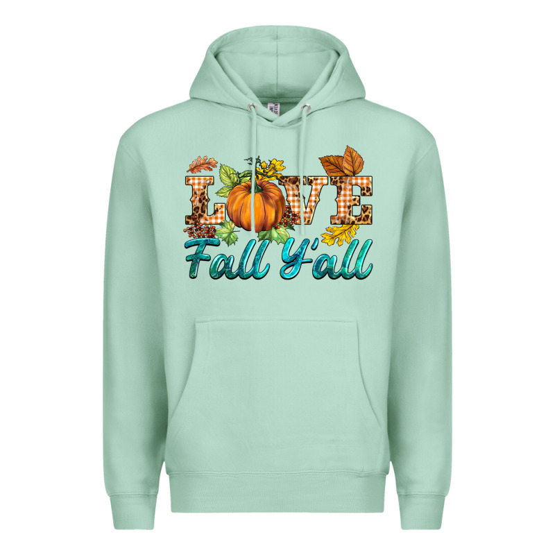 Love Fall Y'all Premium Hoodie by BarkalooDesign | Teevron