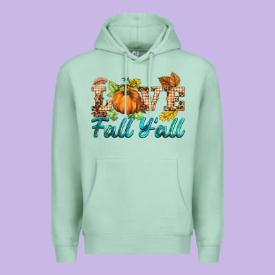 Love Fall Y'all Premium Hoodie Designed By Barkaloodesign