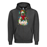 Charcoal Heather christmas rooster Zipper Hoodie - RanaPortraitStore