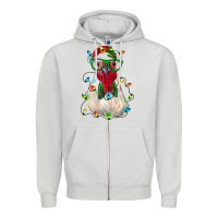Dove Grey christmas rooster Zipper Hoodie - RanaPortraitStore