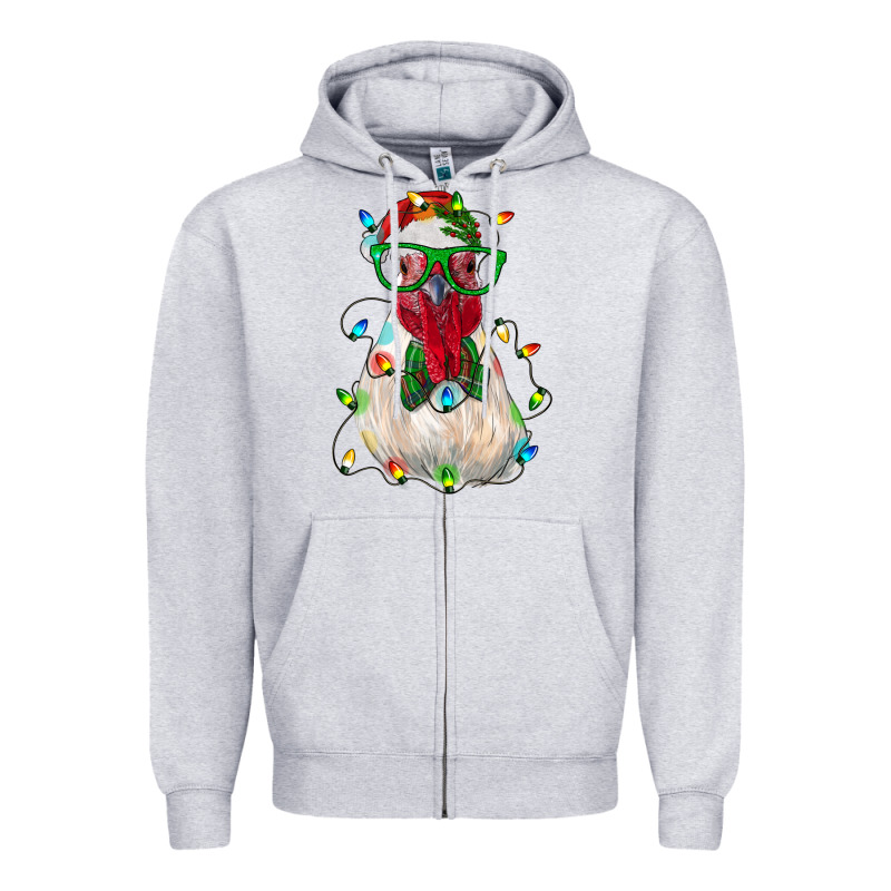 Christmas Rooster Zipper Hoodie by RanaPortraitStore | Teevron