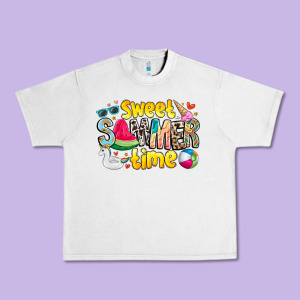 Summer Time Urban Heavy Tee Designed By Cowhidedigitalart