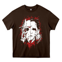 Chocolate Brown friends horror face mashup horror movies halloween Heavy Core Tee - artisFamous
