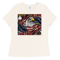 Bone American eagle Ladies Tee - CowhideDigitalArt
