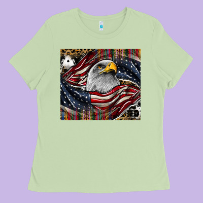 American Eagle Ladies Tee Designed By Cowhidedigitalart