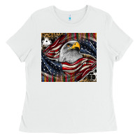White American eagle Ladies Tee - CowhideDigitalArt
