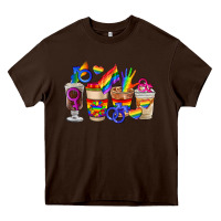 Chocolate Brown lgbt coffee cups Heavy Core Tee - FaDigitalArtStudio