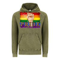 Vintage Olive lgbtq  flag and hand pride Vintage Hoodie - Artiststas
