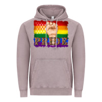 Vintage Zinc lgbtq  flag and hand pride Vintage Hoodie - Artiststas