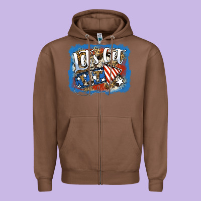 Let's Get Lit Zipper Hoodie Designed By Jasminsmagicworld
