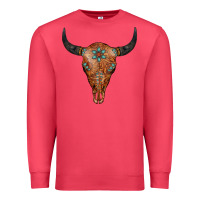 Cardinal Western Tooled Leather Bull Skull Premium Sweatshirt - Jasminsmagicworld