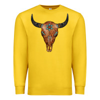 Lemon Western Tooled Leather Bull Skull Premium Sweatshirt - Jasminsmagicworld