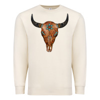 Sandshell Western Tooled Leather Bull Skull Premium Sweatshirt - Jasminsmagicworld