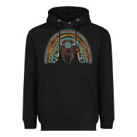 Black western rainbow with bison Heavyweight Hoodie - RanaPortraitStore
