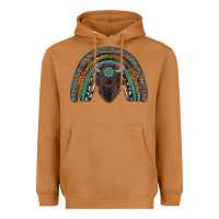 Meerkat western rainbow with bison Heavyweight Hoodie - RanaPortraitStore