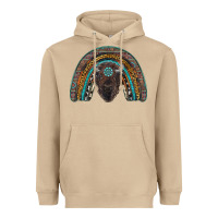 Mushroom western rainbow with bison Heavyweight Hoodie - RanaPortraitStore