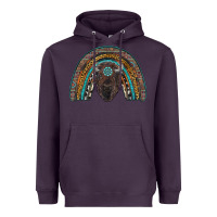 Plum western rainbow with bison Heavyweight Hoodie - RanaPortraitStore