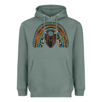 Sage western rainbow with bison Heavyweight Hoodie - RanaPortraitStore