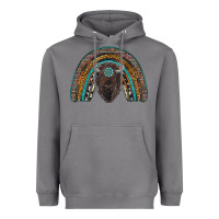 Storm western rainbow with bison Heavyweight Hoodie - RanaPortraitStore