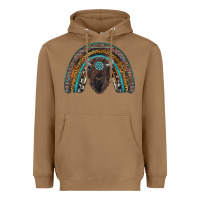 Toasted Coconut western rainbow with bison Heavyweight Hoodie - RanaPortraitStore