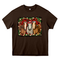 Chocolate Brown Christmas horses Heavy Core Tee - RanaPortraitStore