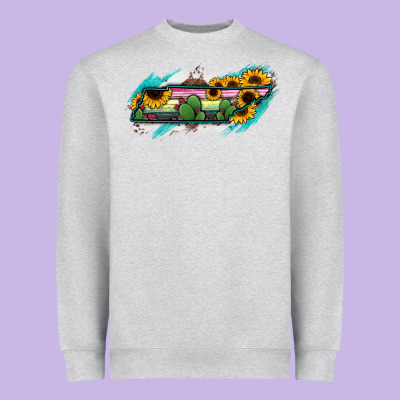 Tennessee Map Sunflower Cactus Serape Heavyweight Sweatshirt Designed By Ranaportraitstore