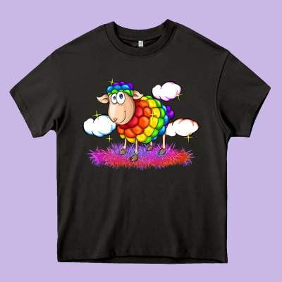 Rainbow Sheep Pride Heavy Core Tee Designed By Fadigitalartstudio