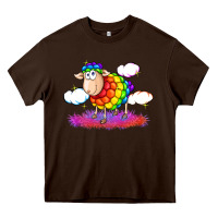 Chocolate Brown rainbow sheep pride Heavy Core Tee - FaDigitalArtStudio