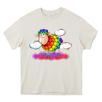 Cream rainbow sheep pride Heavy Core Tee - FaDigitalArtStudio