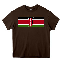 Chocolate Brown kenya flag Heavy Core Tee - artisFamous