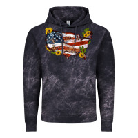 Cloud Black usa map with sunflower and cactus Vintage Hoodie - Artiststas