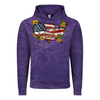 Cloud Purple usa map with sunflower and cactus Vintage Hoodie - Artiststas
