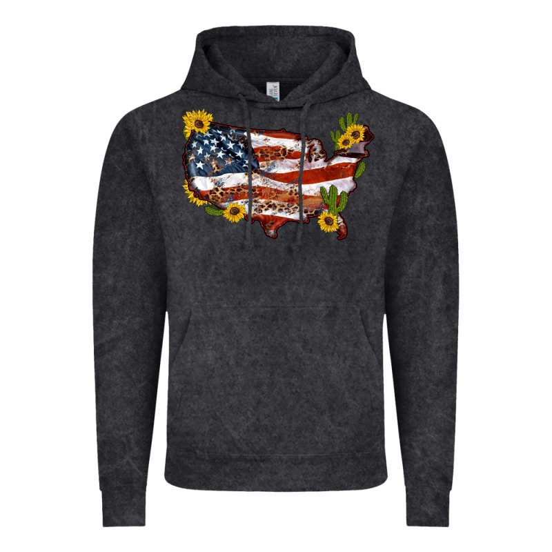 Usa Map With Sunflower And Cactus Vintage Hoodie by Artiststas | Teevron