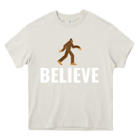 Cream believe bigfoot white Heavy Core Tee - artisFamous