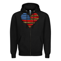 Black american leopard brushstroke heart Zipper Hoodie - Jasminsmagicworld