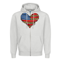 Dove Grey american leopard brushstroke heart Zipper Hoodie - Jasminsmagicworld