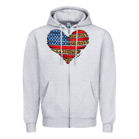 Heather Grey american leopard brushstroke heart Zipper Hoodie - Jasminsmagicworld