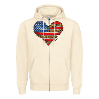 Sandshell american leopard brushstroke heart Zipper Hoodie - Jasminsmagicworld