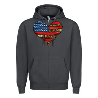 Smoke american leopard brushstroke heart Zipper Hoodie - Jasminsmagicworld
