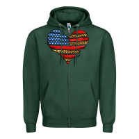 Sports Green american leopard brushstroke heart Zipper Hoodie - Jasminsmagicworld