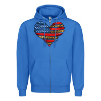 True Royal american leopard brushstroke heart Zipper Hoodie - Jasminsmagicworld