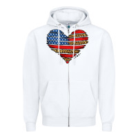 White american leopard brushstroke heart Zipper Hoodie - Jasminsmagicworld