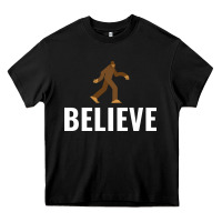 Black believe bigfoot white Heavy Core Tee - artisFamous