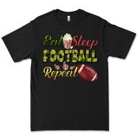 Black eat sleep football repeat Premium Tee - BundleAndBundleShop