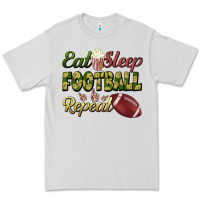Dove Grey eat sleep football repeat Premium Tee - BundleAndBundleShop