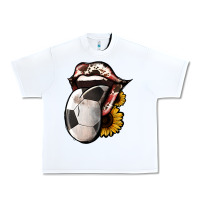 White Soccer Tongue Urban Heavy Tee - Jasminsmagicworld